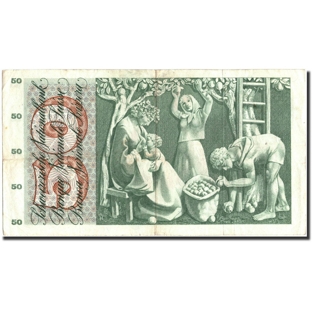 Banknote, Switzerland, 50 Franken, 1957, 1957-10-04, KM:47b, VF(20-25)