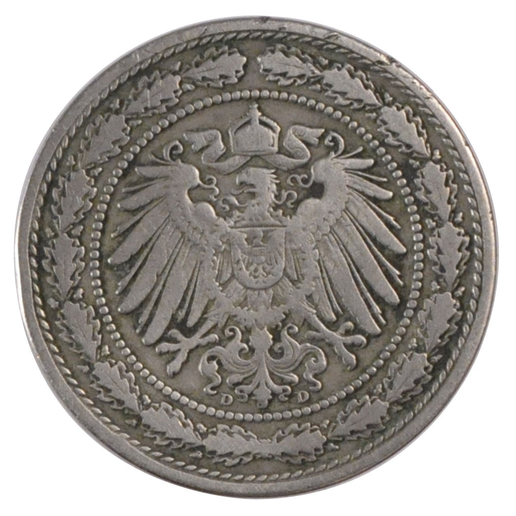Coin, GERMANY - EMPIRE, 20 Pfennig, 1892, Munich, , Copper-nickel