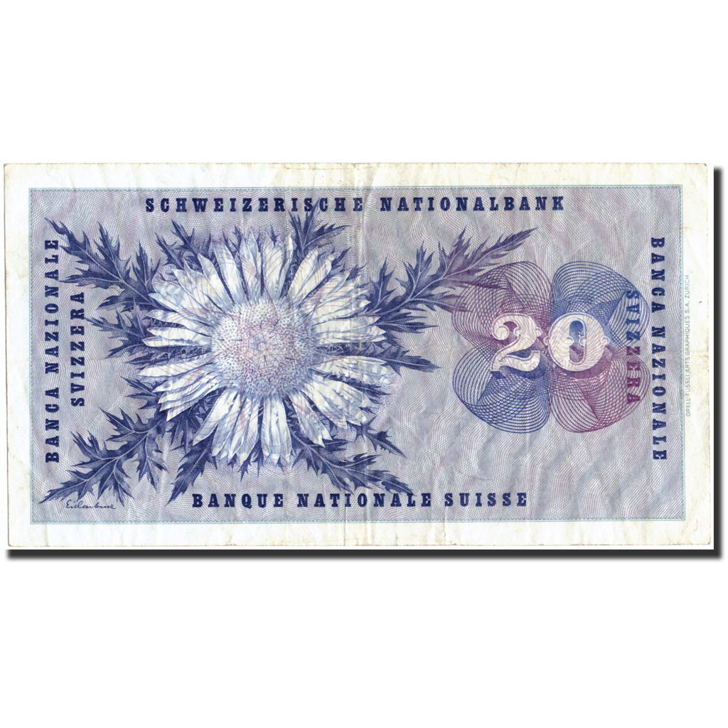 Banknote, Switzerland, 20 Franken, 1964, 1964-04-02, KM:46k, EF(40-45)