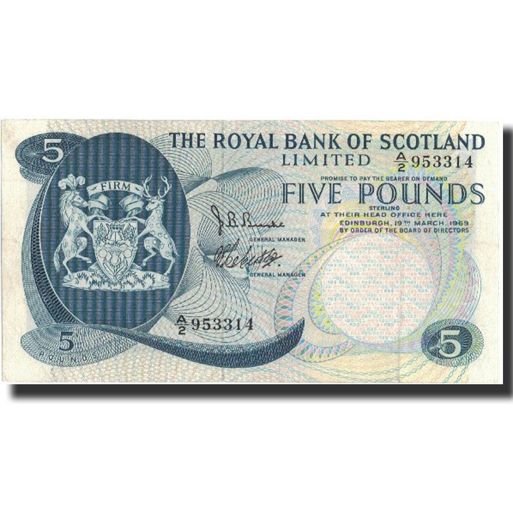 banknote, Scotland, 5 Pounds, 1969, 1969-03-19, KM:330, UNC