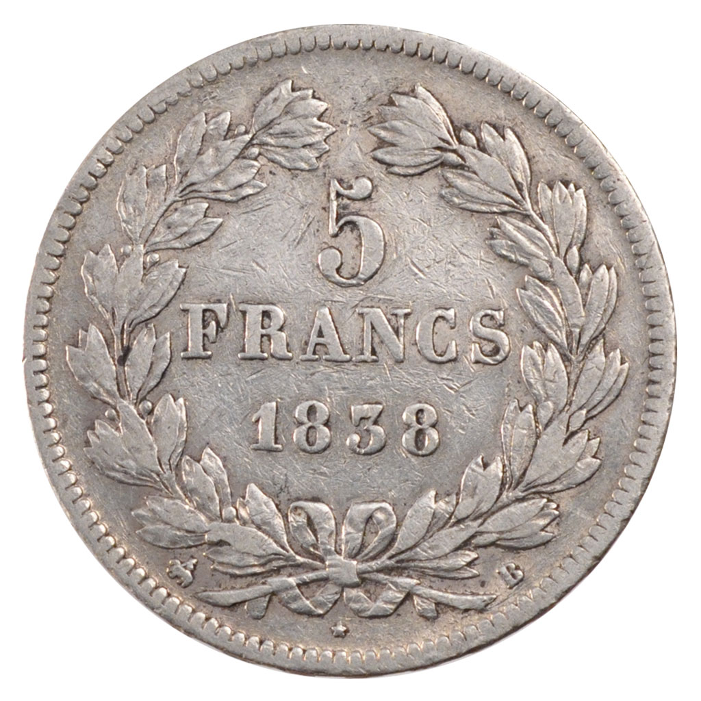 Coin, France, Louis-Philippe, 5 Francs, 1838, Rouen, , Silver