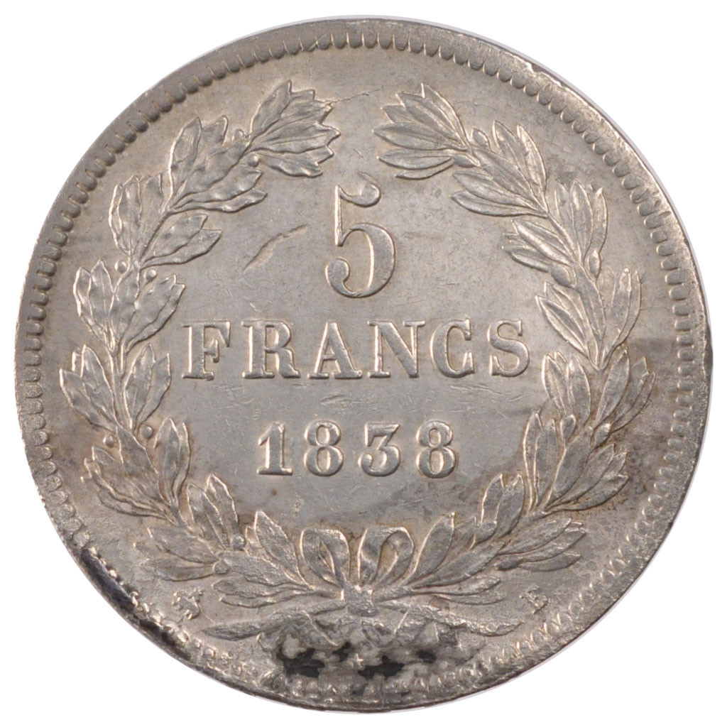 Coin, France, Louis-Philippe, 5 Francs, 1838, Rouen, , Silver