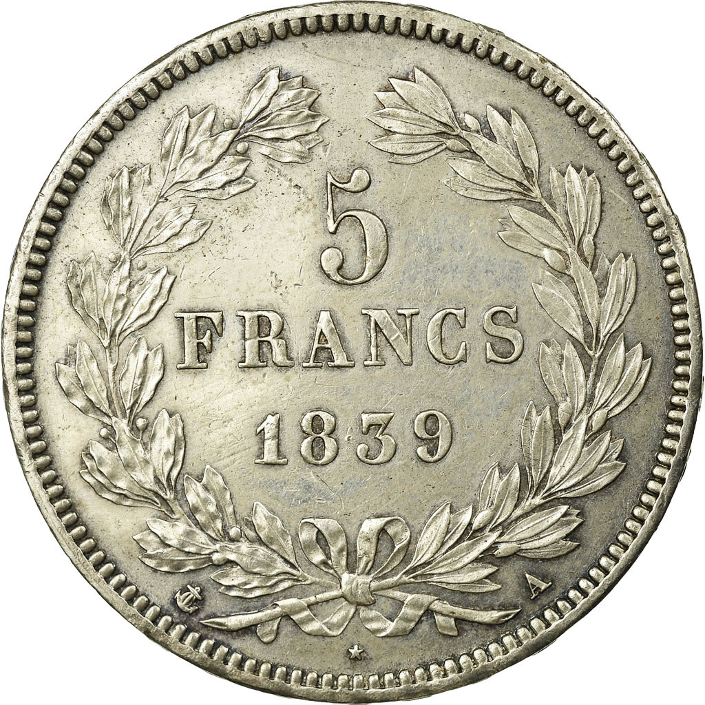 Coin, France, Louis-Philippe, 5 Francs, 1839, Paris, , Silver