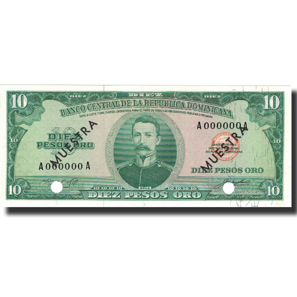 Banknote, Dominican Republic, 10 Pesos Oro, undated (1964-74), Specimen