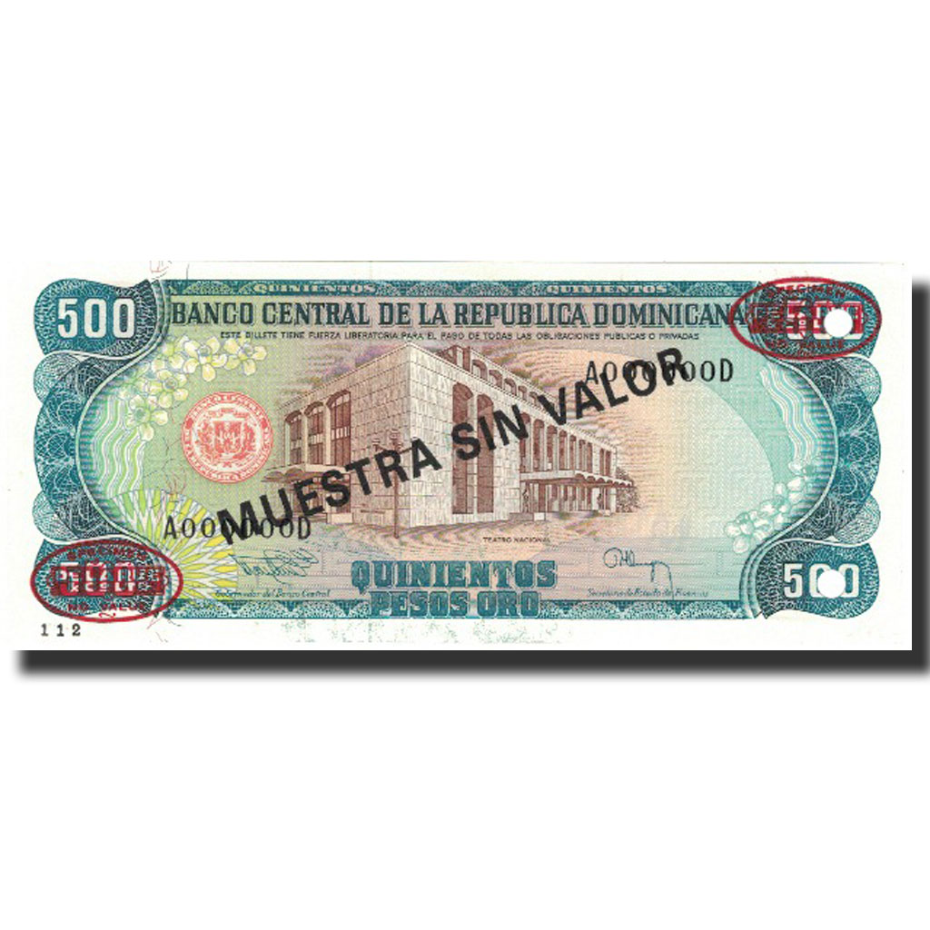 Banknote, Dominican Republic, 500 Pesos Oro, 1994, 1994, Specimen, KM:137s2