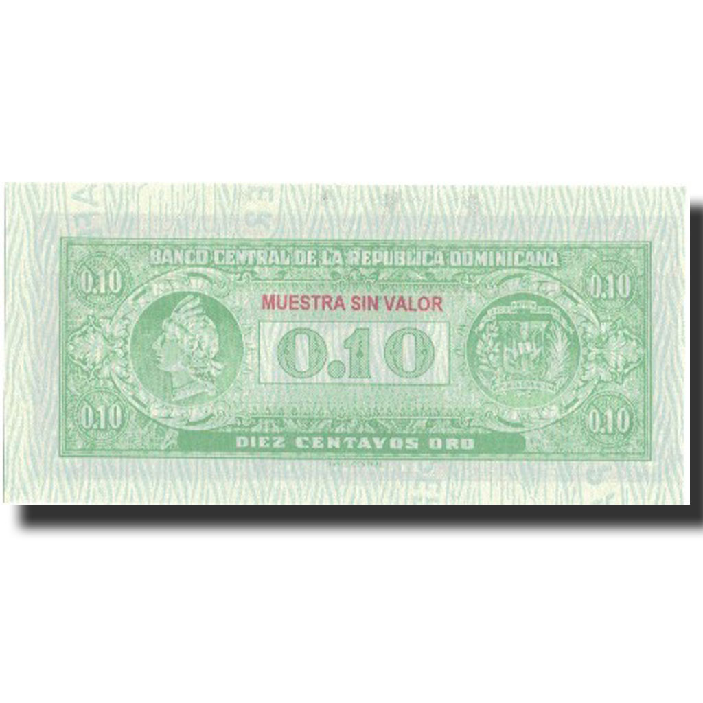 Banknote, Dominican Republic, 10 Centavos Oro, Undated (1961), Specimen, KM:86s