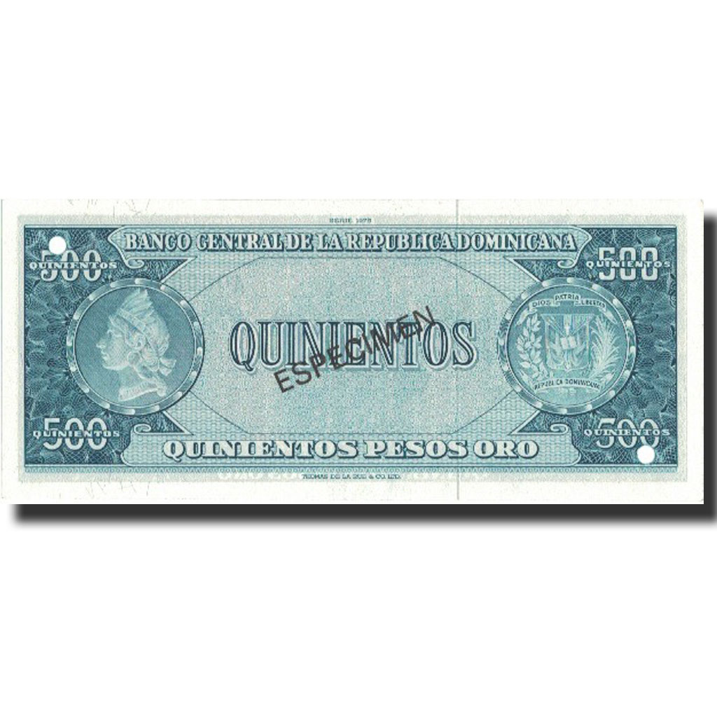Banknote, Dominican Republic, 500 Pesos Oro, 1975, 1975, Specimen, KM:114s