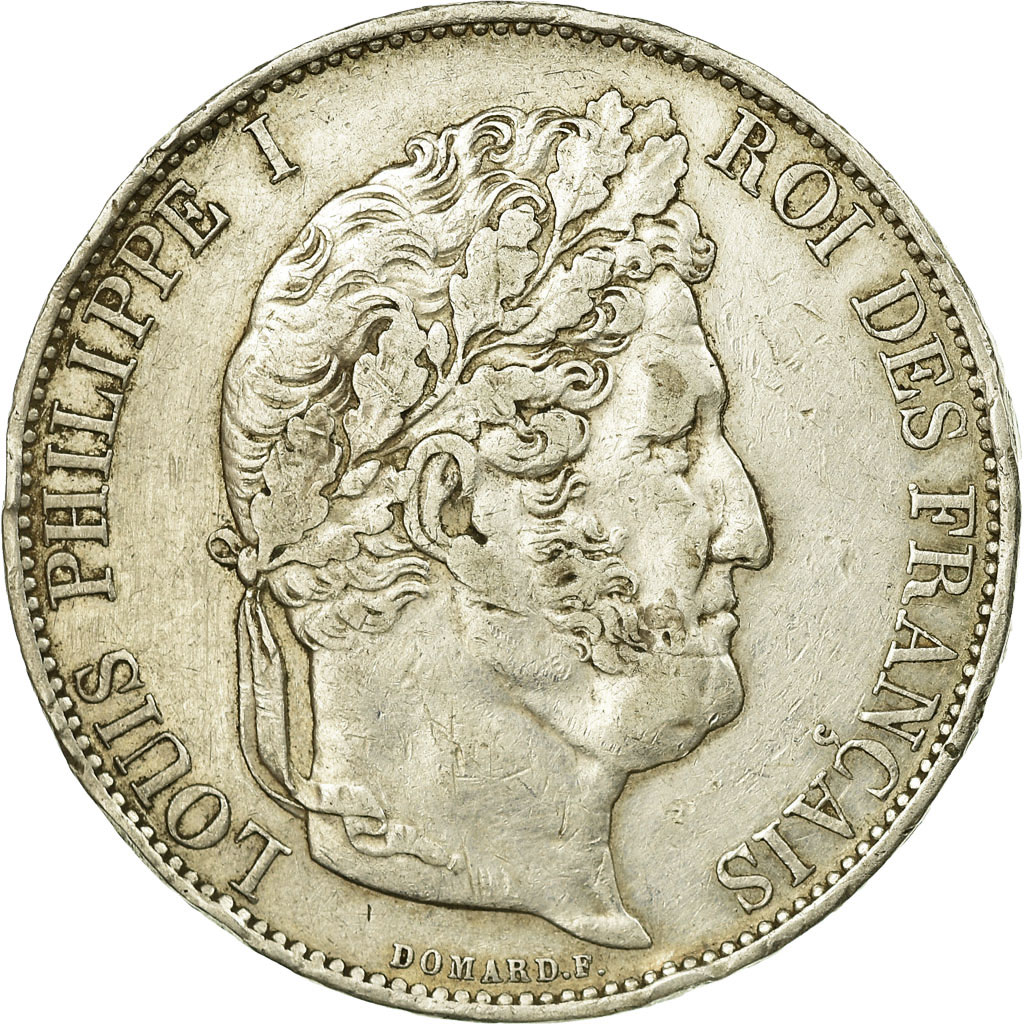 Coin, France, Louis-Philippe, 5 Francs, 1844, Bordeaux, , Silver