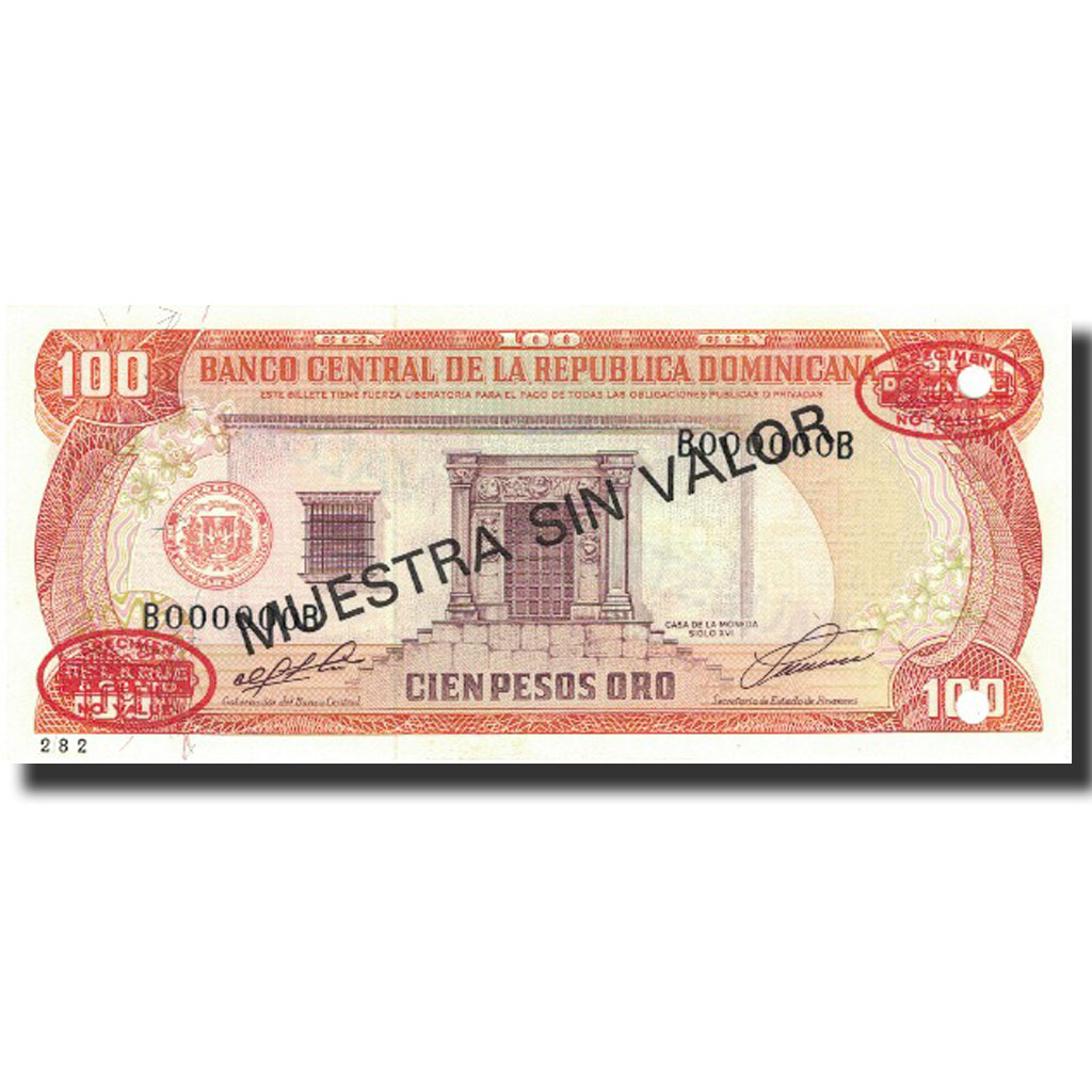 Banknote, Dominican Republic, 100 Pesos Oro, 1991, 1991, Specimen, KM:136s1