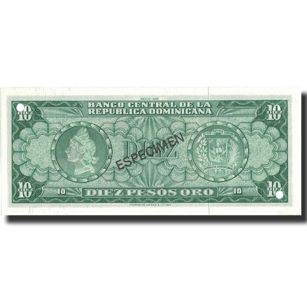 Banknote, Dominican Republic, 10 Pesos Oro, 1975, 1975, Specimen, KM:101s3