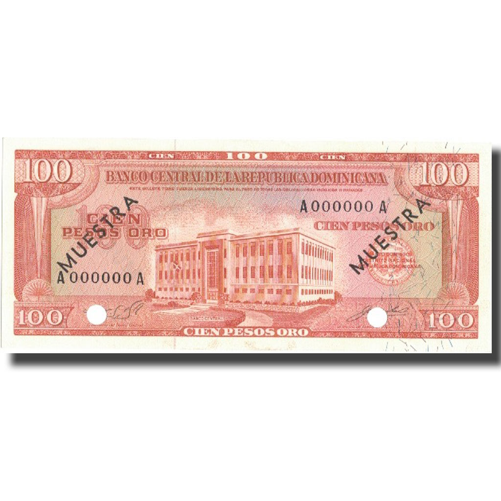 Banknote, Dominican Republic, 100 Pesos Oro, undated (1964-74), Specimen