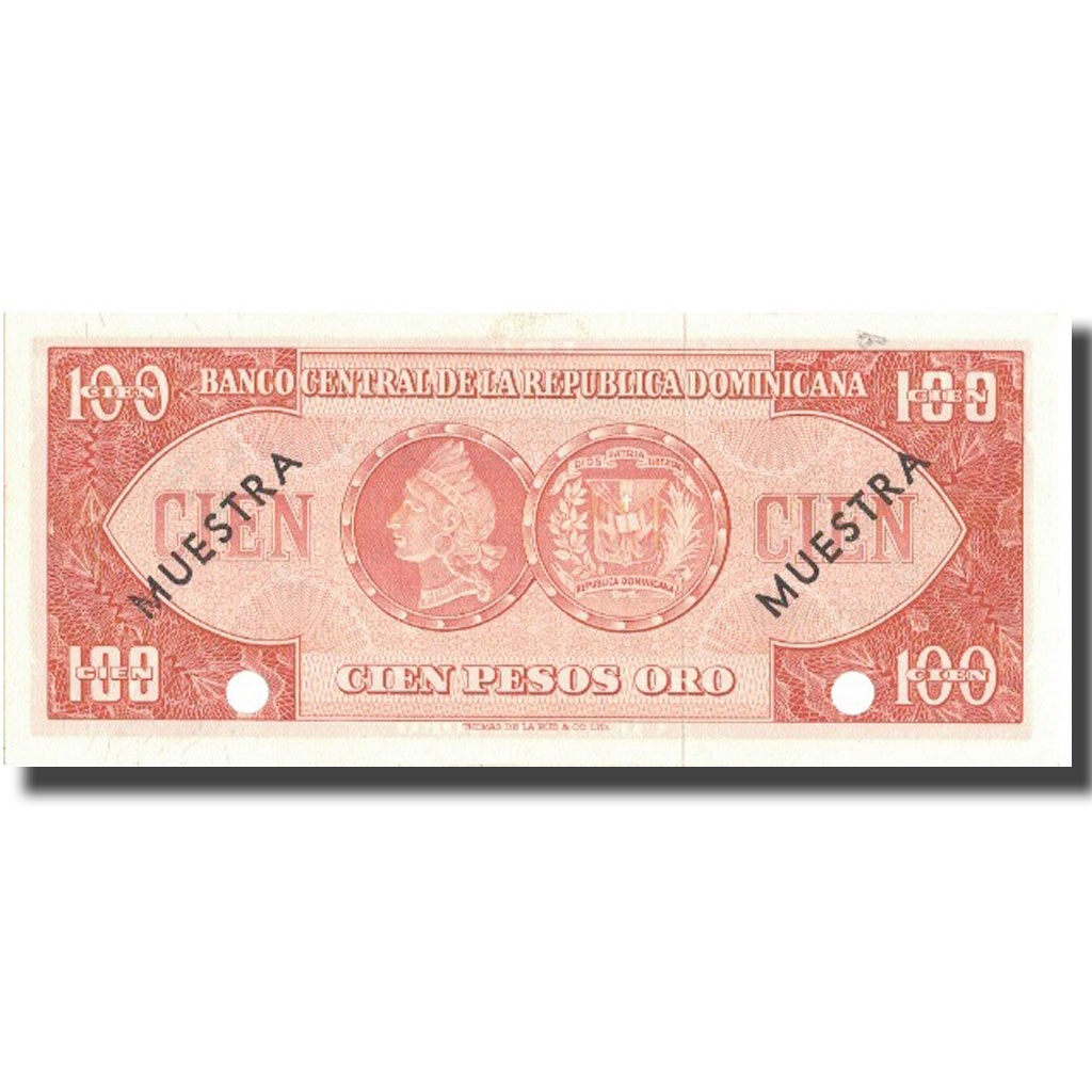 Banknote, Dominican Republic, 100 Pesos Oro, undated (1964-74), Specimen