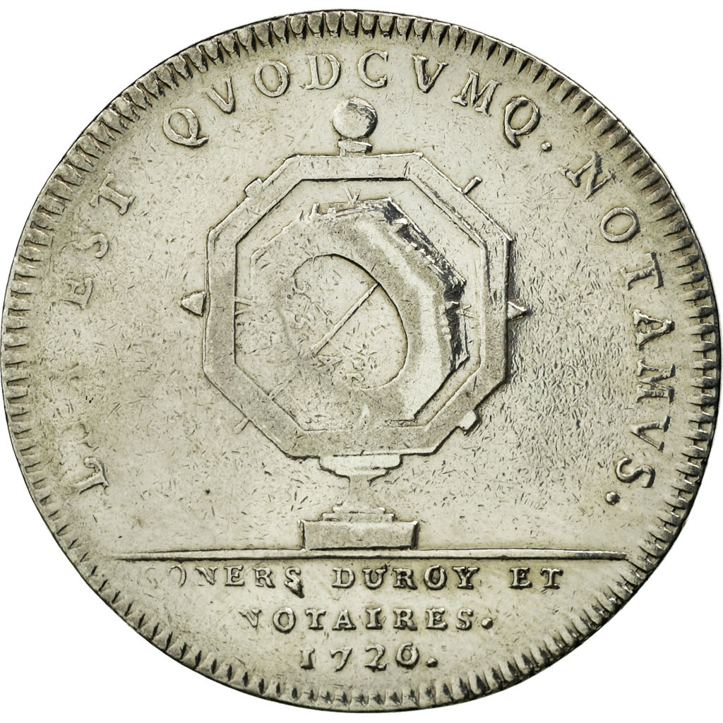 Frankrijk, Token, Notary, 1755, ZF, Zilver, Lerouge:304