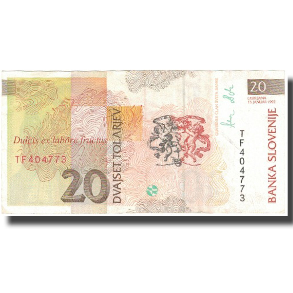 Billete, 20 Tolarjev, 1992, Eslovenia, 1992-01-15, KM:12a, SC