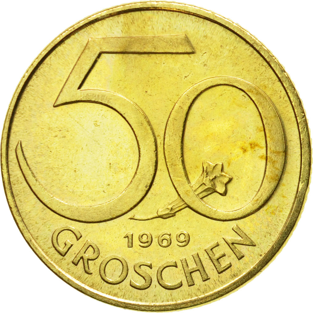 Moneda, Austria, 50 Groschen, 1969, SC, Aluminio - bronce, KM:2885