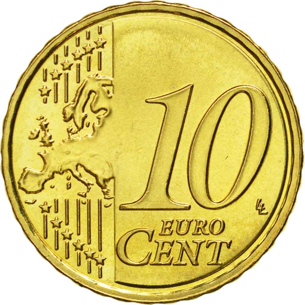 Lituania, 10 Euro Cent, 2015, FDC, Latón
