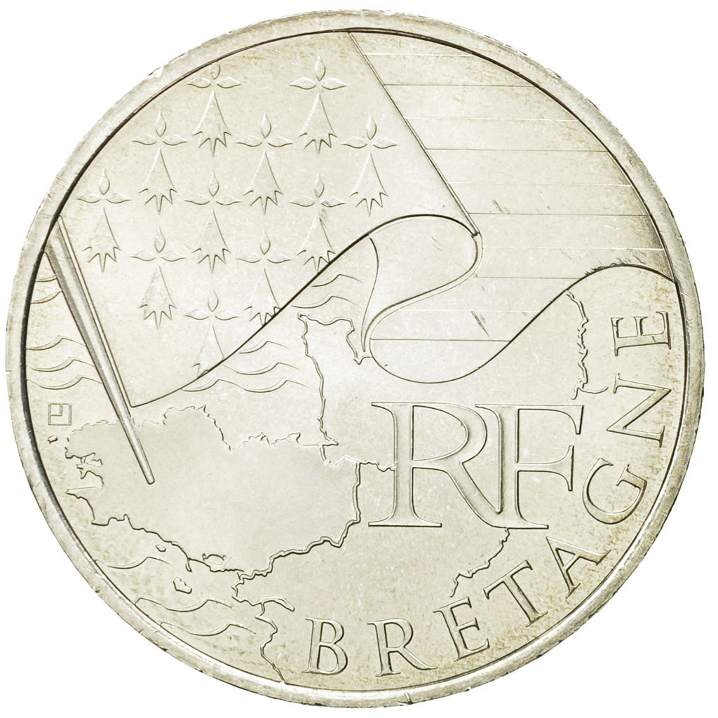 Frankreich, 10 Euro, Bretagne, 2010, UNZ, Silber, KM:1648