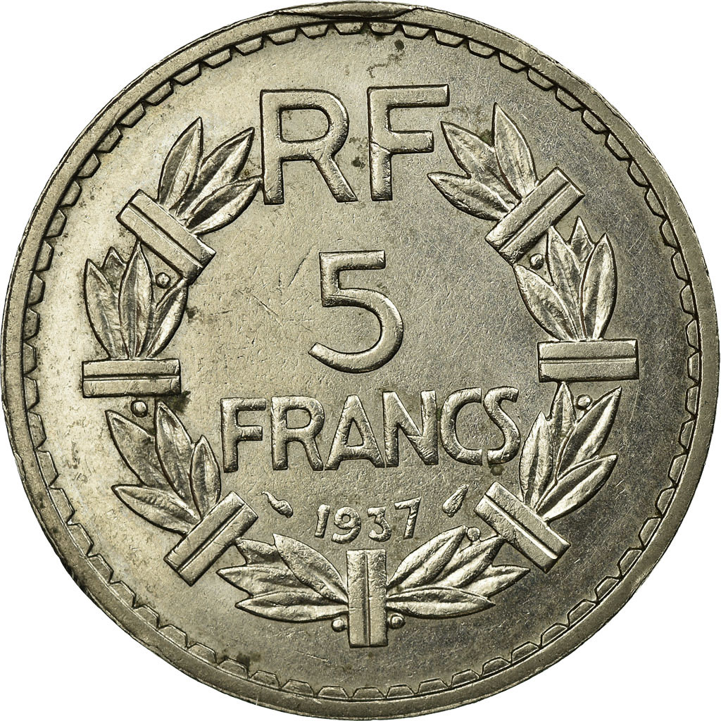 Coin, France, Lavrillier, 5 Francs, 1937, Paris, , Nickel, Gadoury:760