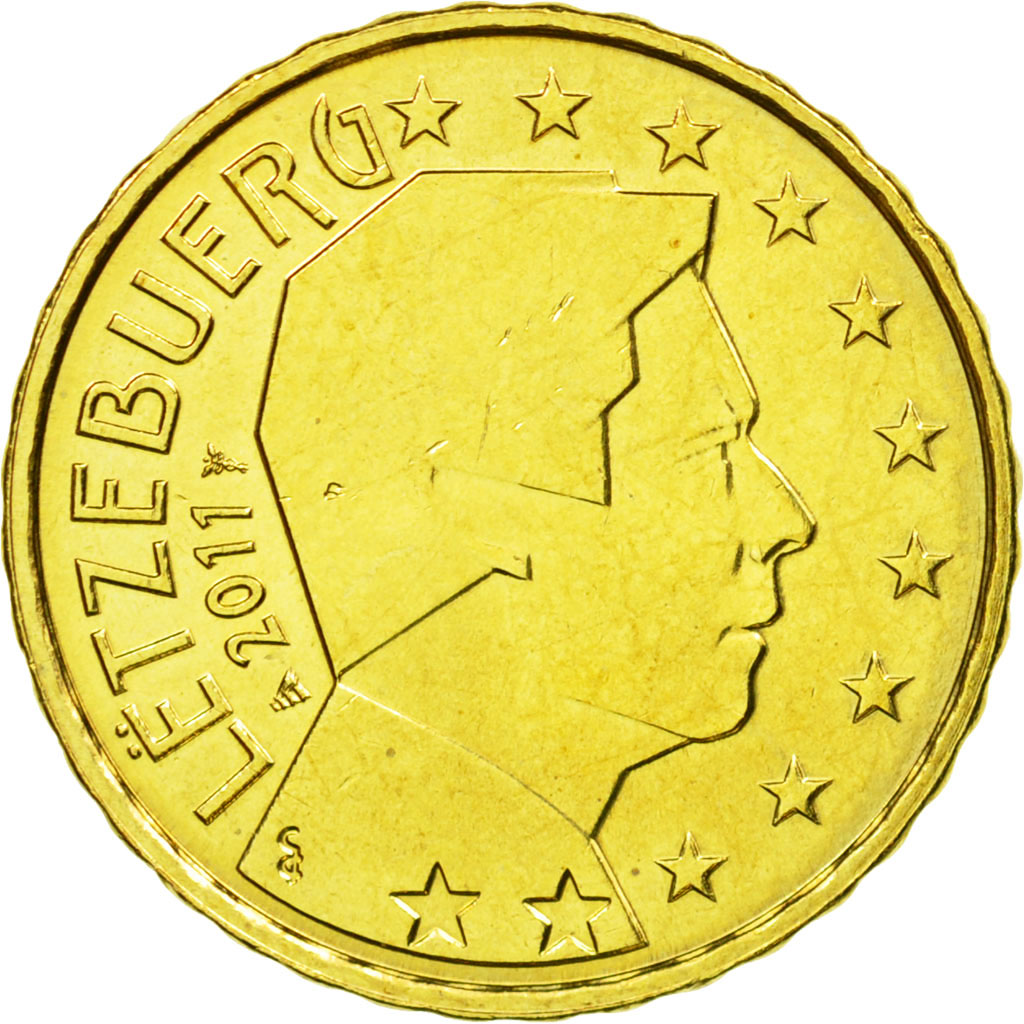 [#584200] Luxemburg, 10 Euro Cent, 2011, VZ, Messing, KM:89