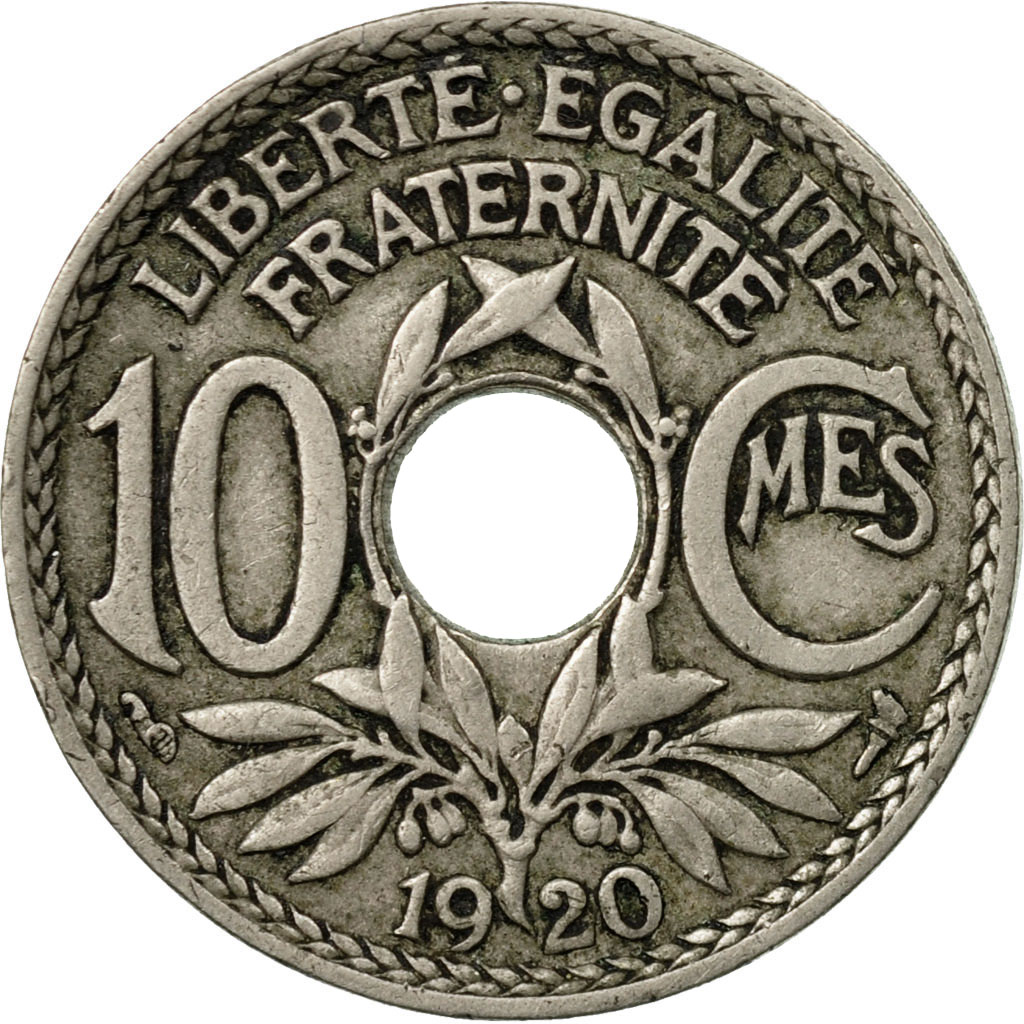 Moneda, Francia, Lindauer, 10 Centimes, 1920, MBC, Cobre - níquel, KM:866a