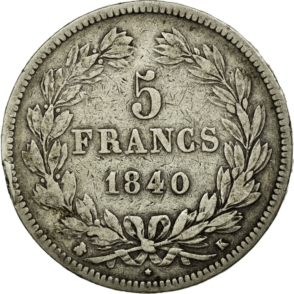 Coin, France, Louis-Philippe, 5 Francs, 1840, Bordeaux, , Silver