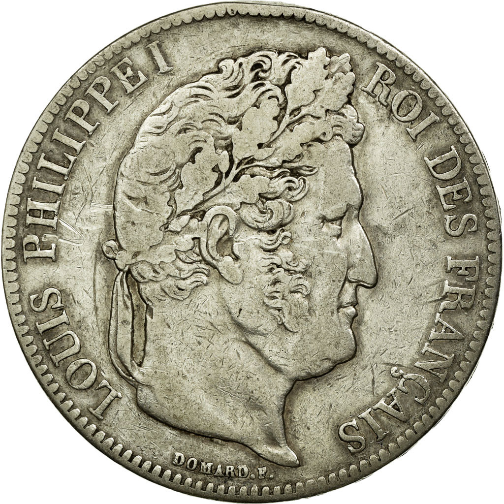Coin, France, Louis-Philippe, 5 Francs, 1838, Strasbourg, , Silver