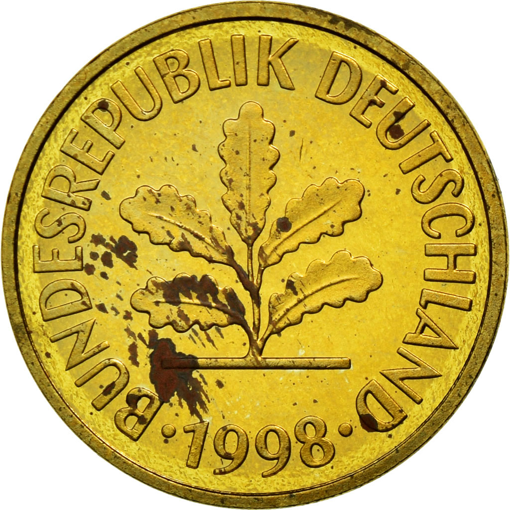 [#587566] Munten, Federale Duitse Republiek, 5 Pfennig, 1998, Karlsruhe, ZF, Bra