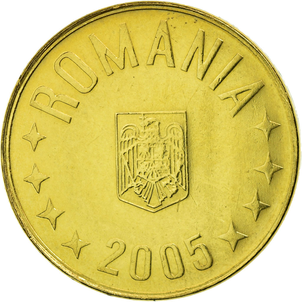 [#588158] Coin, Romania, Ban, 2005, AU(55-58), Brass plated steel, KM:189