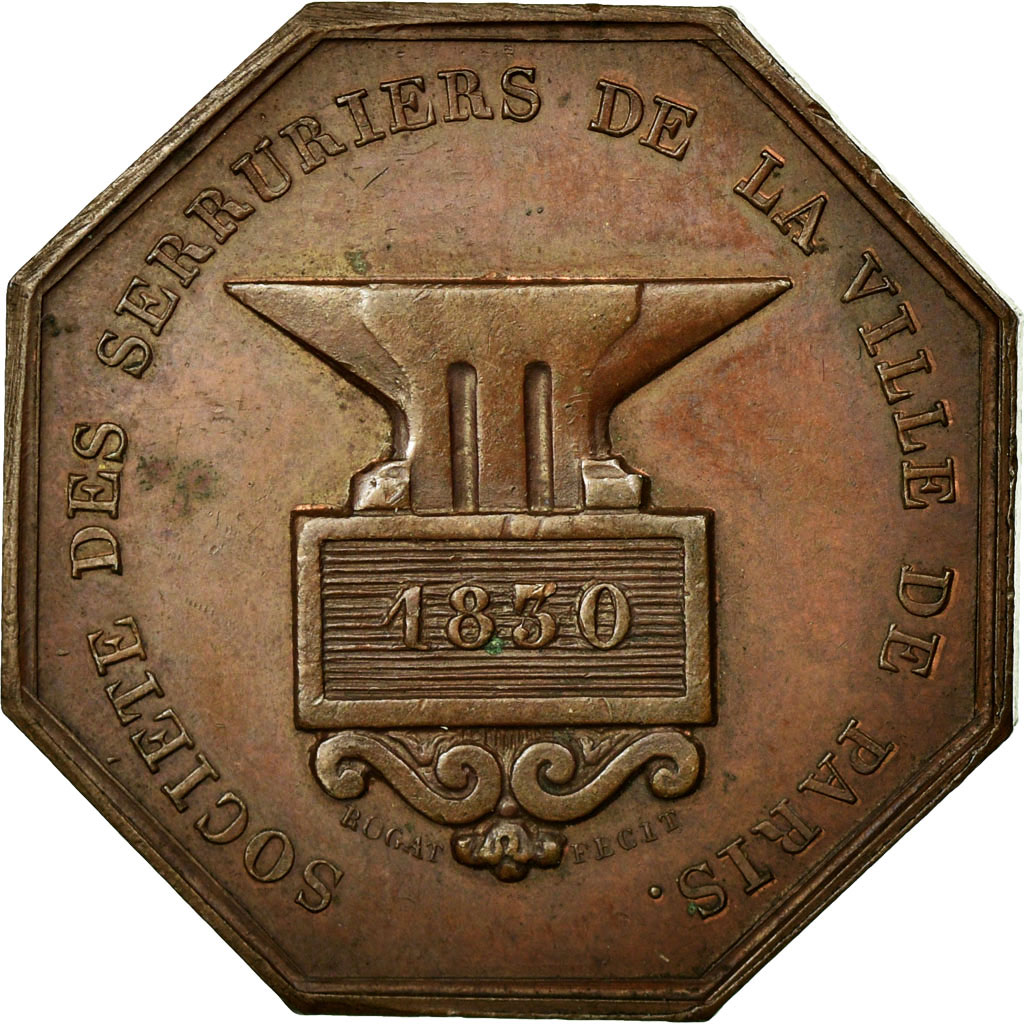 France, Token, Industry, 1830, Rogat, , Copper