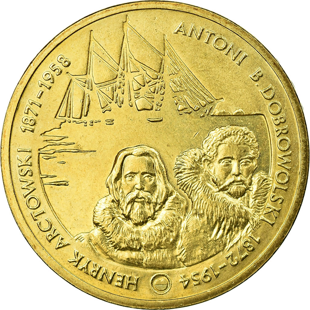 Moneda, Polonia, Artic Explorers Antoni B. Dombrowolski and Henryk Arctowski, 2