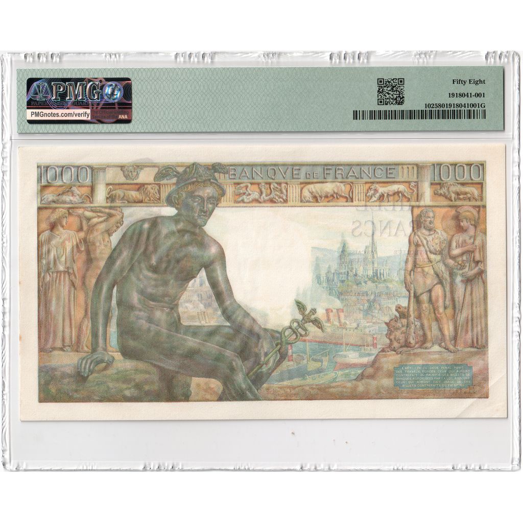 France, 1000 Francs, Déesse Déméter, 1943-07-08, H.6819, UNC(63)