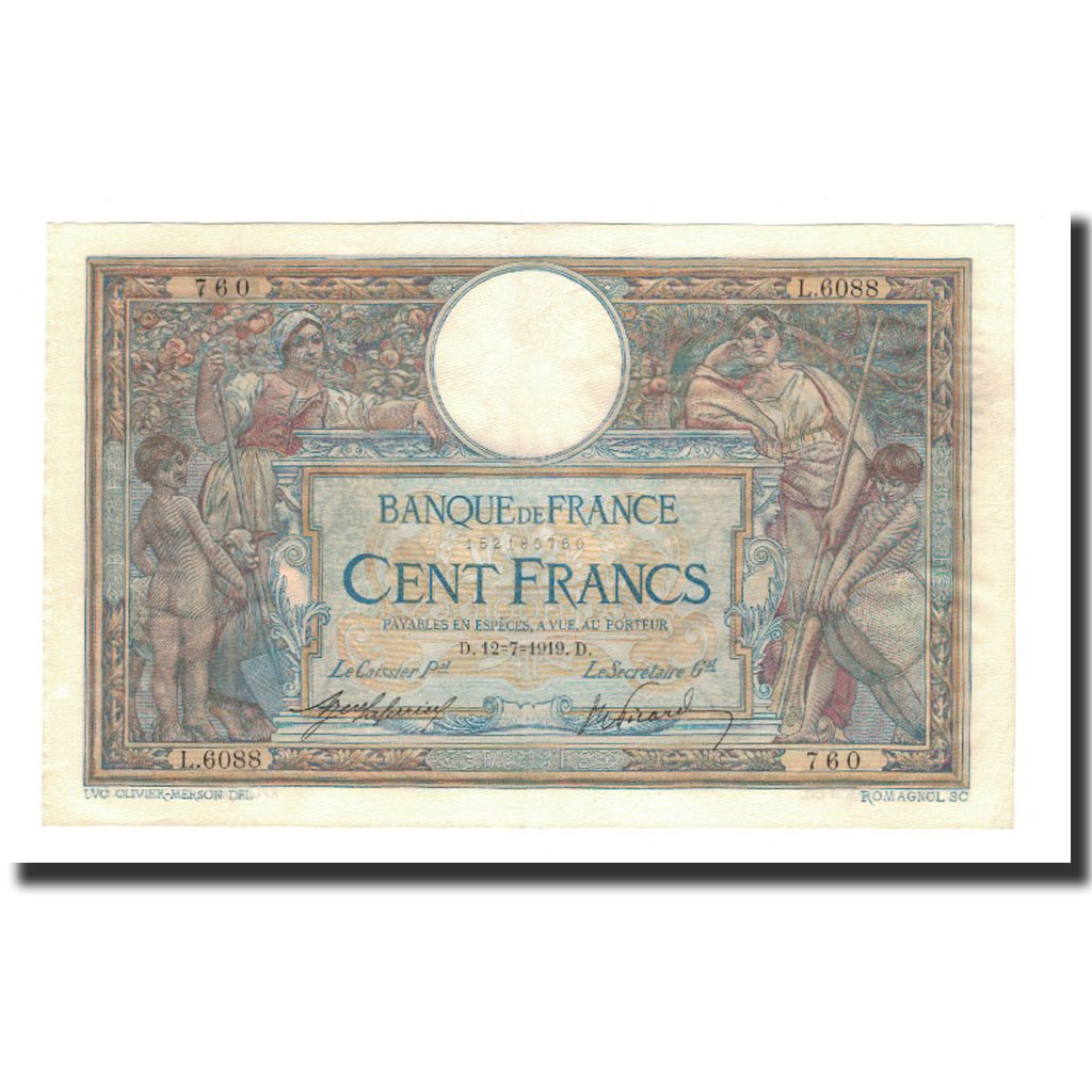 Frankrijk, 100 Francs, 1919-07-12, SUP, Fayette:23.11, KM:71a