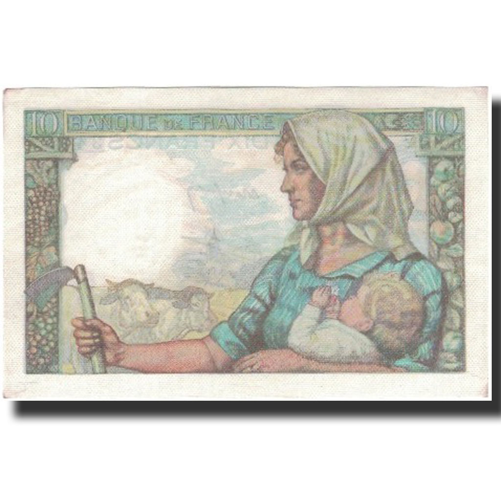 France, 10 Francs, 1942-10-15, UNC(63), Fayette:8.4, KM:99d