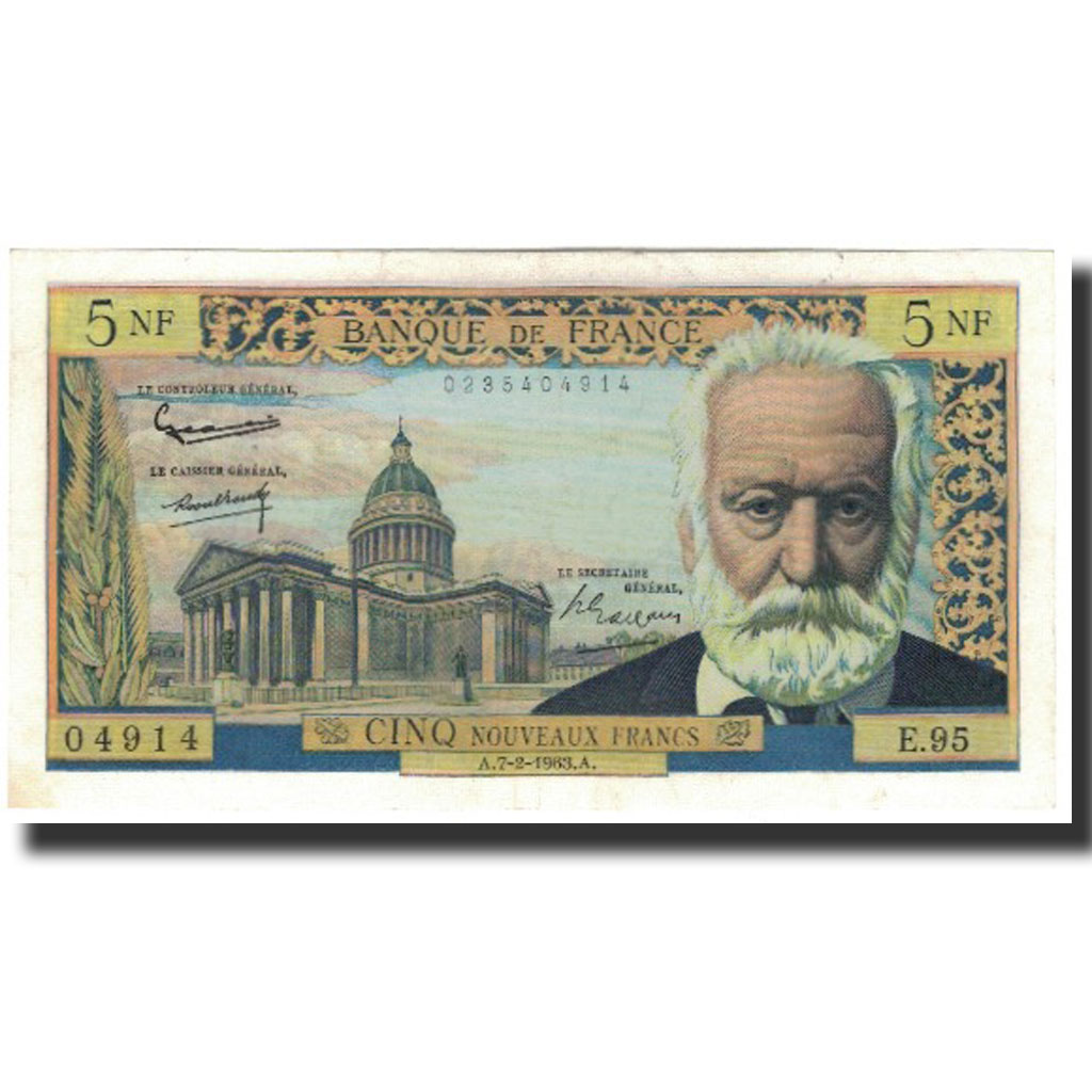 France, 5 Nouveaux Francs, 5 NF 1959-1965 ''Victor Hugo'', 1963-02-07, UNC