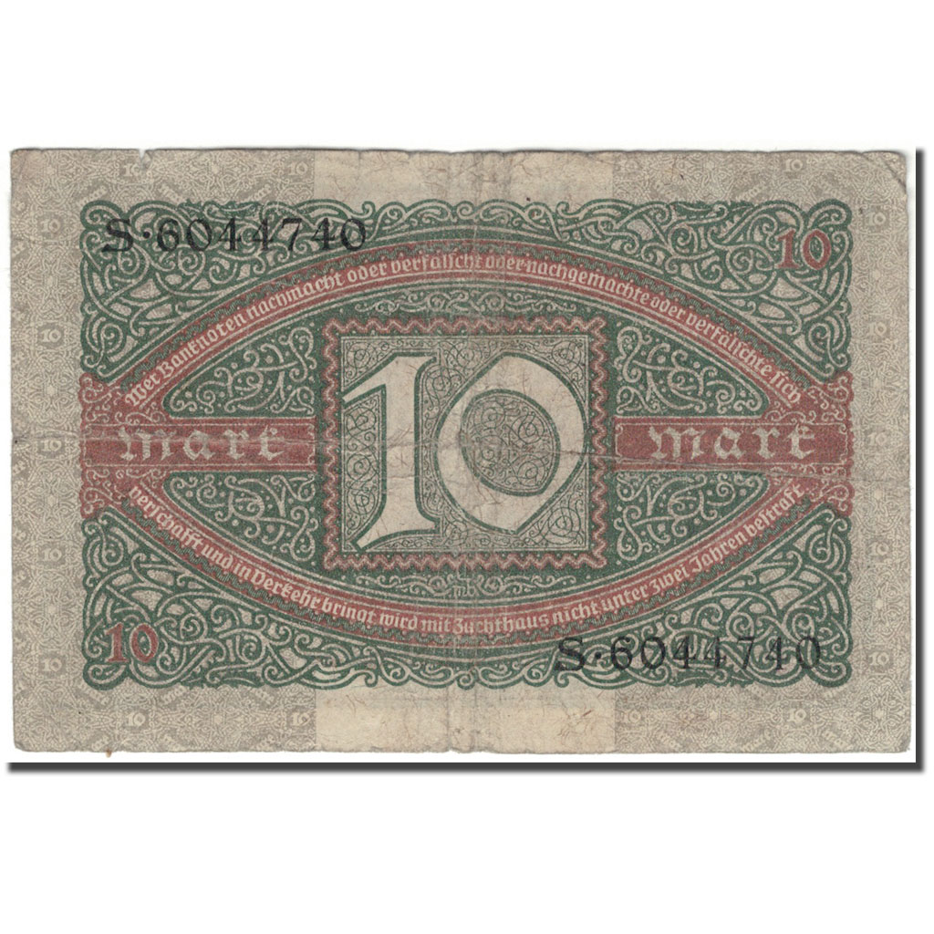Billete, 10 Mark, Alemania, 1920-02-06, KM:67a, RC+