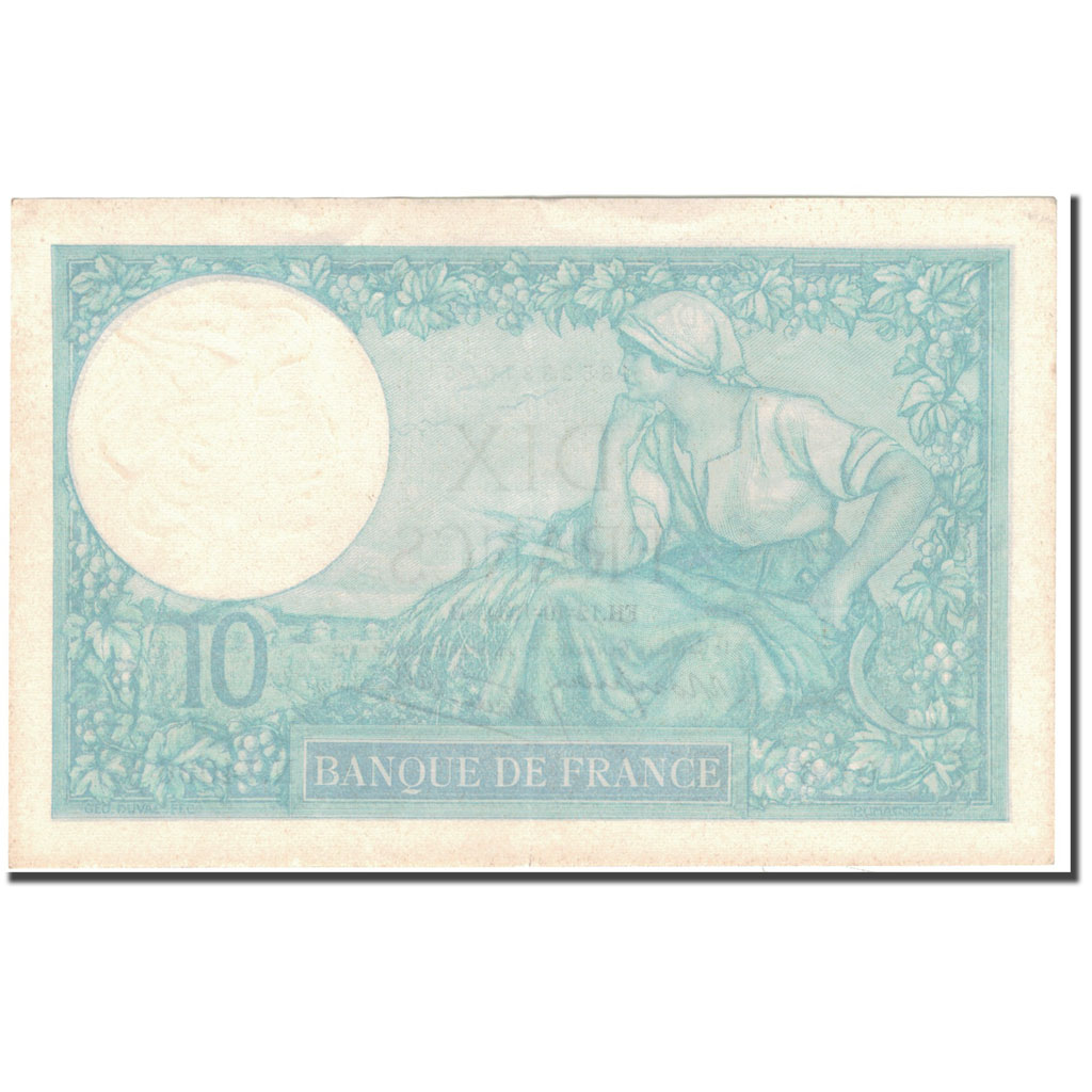 France, 10 Francs, 10 F 1916-1942 ''Minerve'', 1939-10-12, AU(50-53)