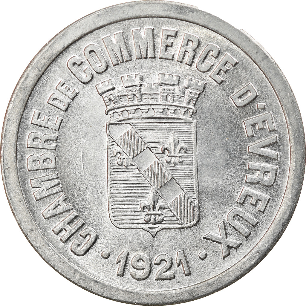 Coin, France, Chambre de Commerce, Evreux, 25 Centimes, 1921, , Aluminium