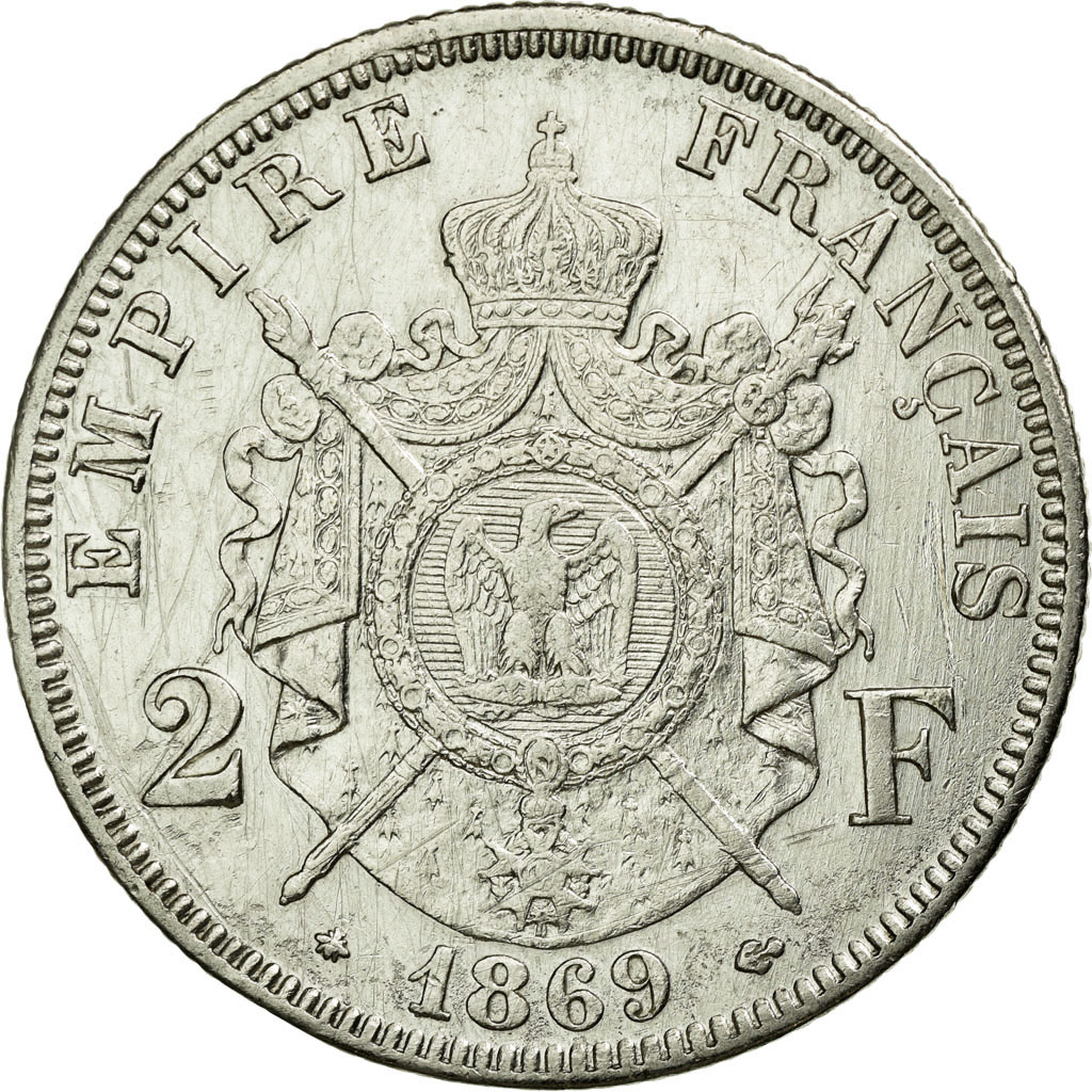 Munten, Frankrijk, Napoleon III, Napoléon III, 2 Francs, 1869, Paris, ZF
