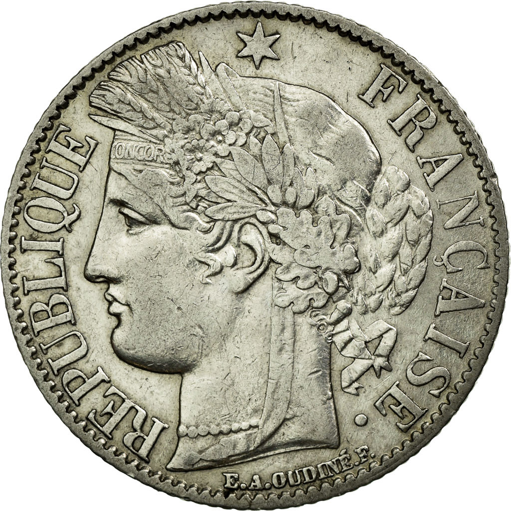 Coin, France, Cérès, Franc, 1872, Paris, , Silver, KM:822.1