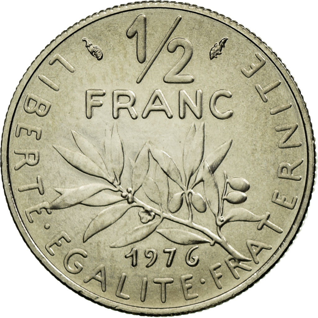 Coin, France, Semeuse, 1/2 Franc, 1976, , Nickel, KM:931.1, Gadoury:429