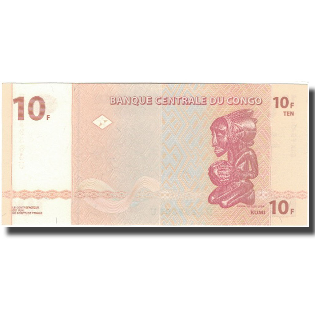 Billete, 10 Francs, República Democrática de Congo, 2003-06-30, KM:93a, UNC