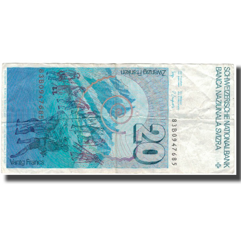 Banknote, Switzerland, 20 Franken, KM:55e, VF(20-25)
