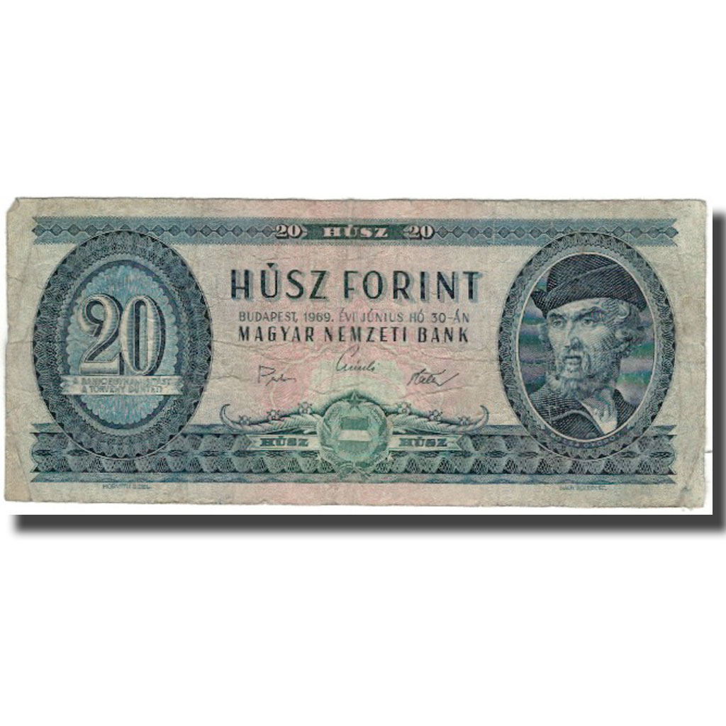Billete, 20 Forint, Hungría, 1969-06-30, KM:169e, BC
