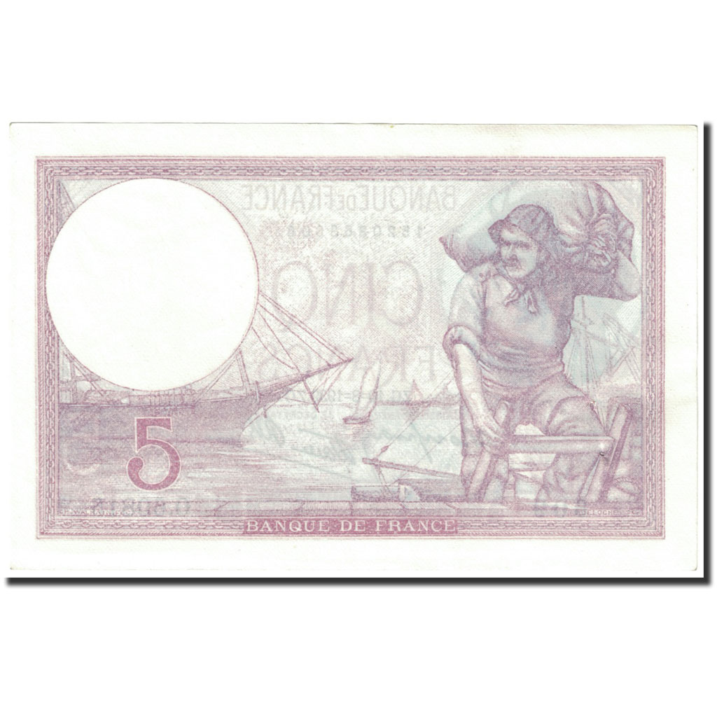 Banknote, France, 5 Francs, 5 F 1917-1940 ''Violet'', 1939, 1939-08-10, UNC(63)