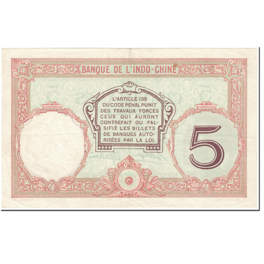 Banknote, New Caledonia, 5 Francs, 1926, Undated (1926), KM:36b, AU