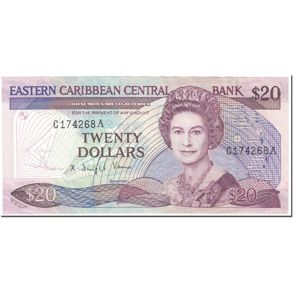 Banknote, East Caribbean States, 20 Dollars, 1988-93, Undated (1988-93)
