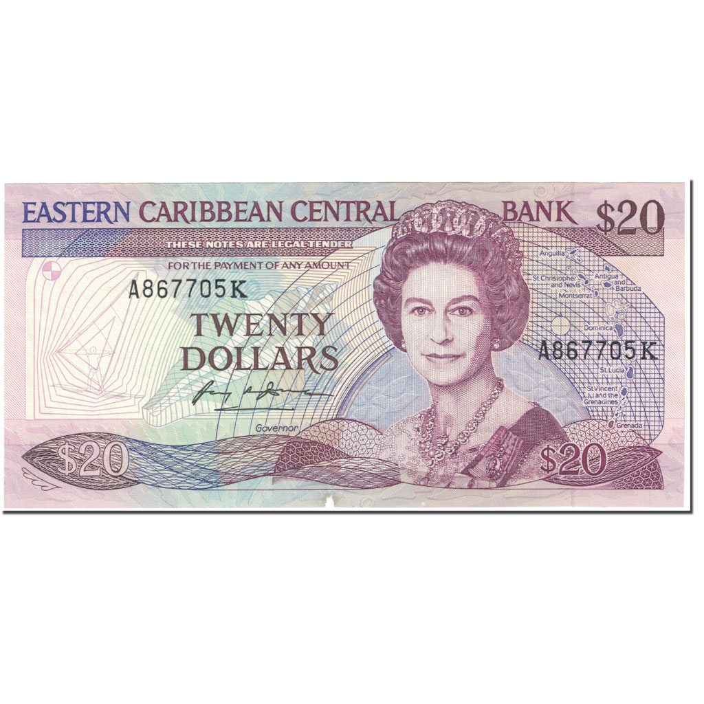 Banknote, East Caribbean States, 20 Dollars, 1988-93, Undated (1988-93)