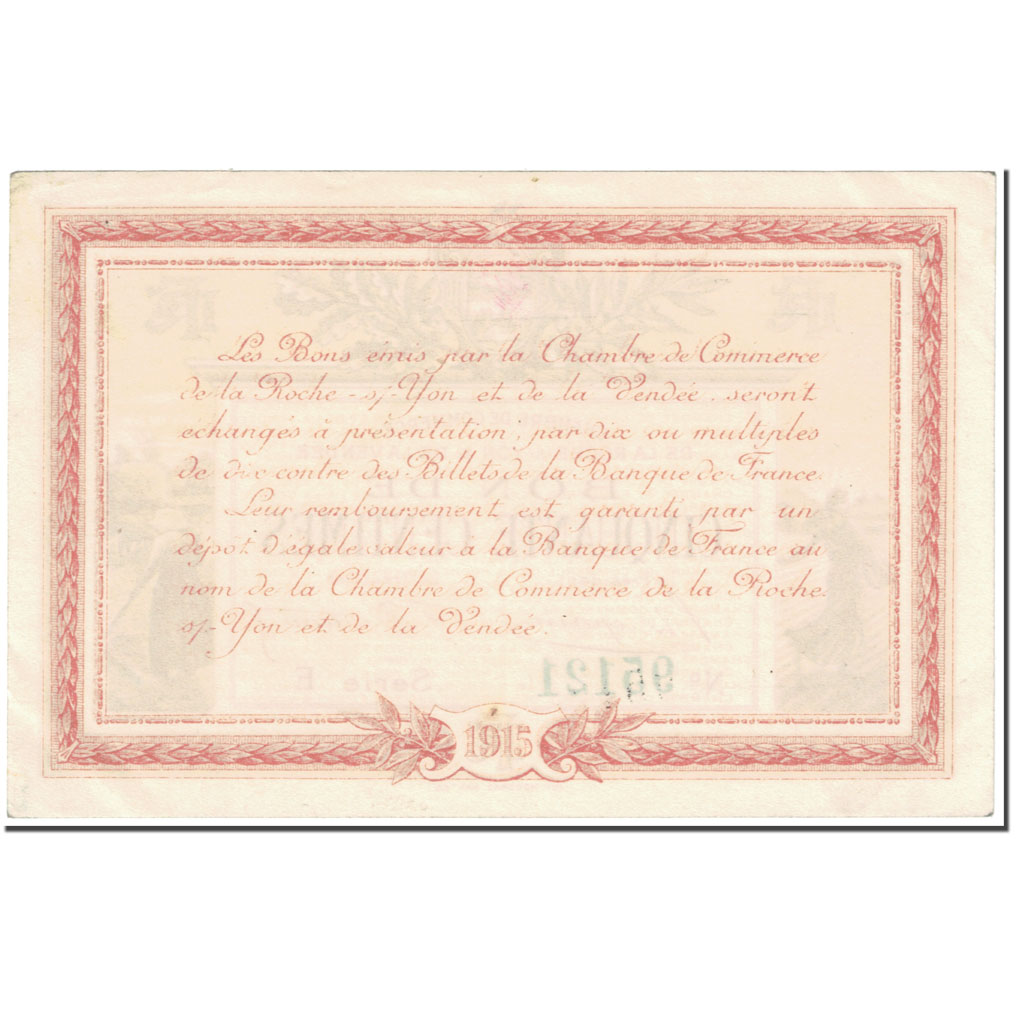 France, La Roche-sur-Yon, 50 Centimes, 1915, AU(55-58), Pirot:65-1