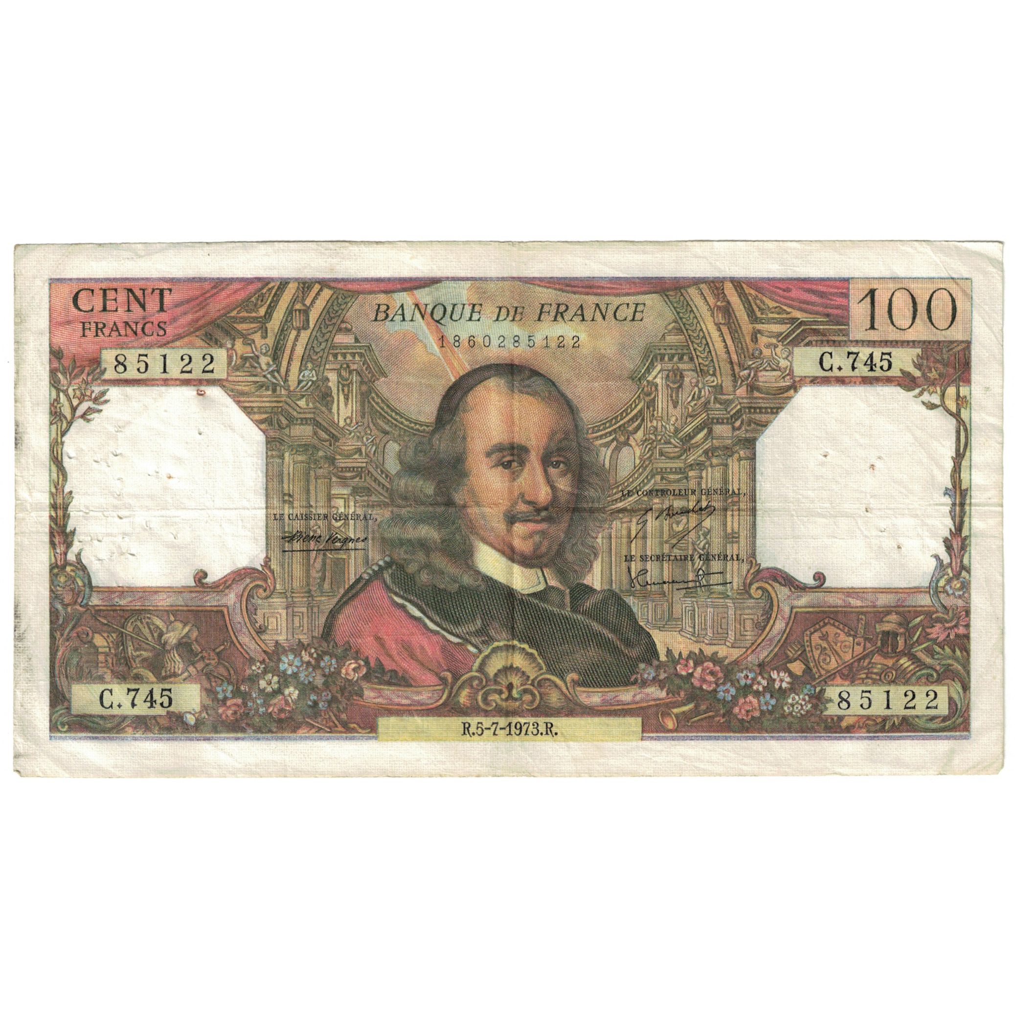 France, 100 Francs, 1973, 1973-07-05, VF(20-25), Fayette:65.43, KM:149d