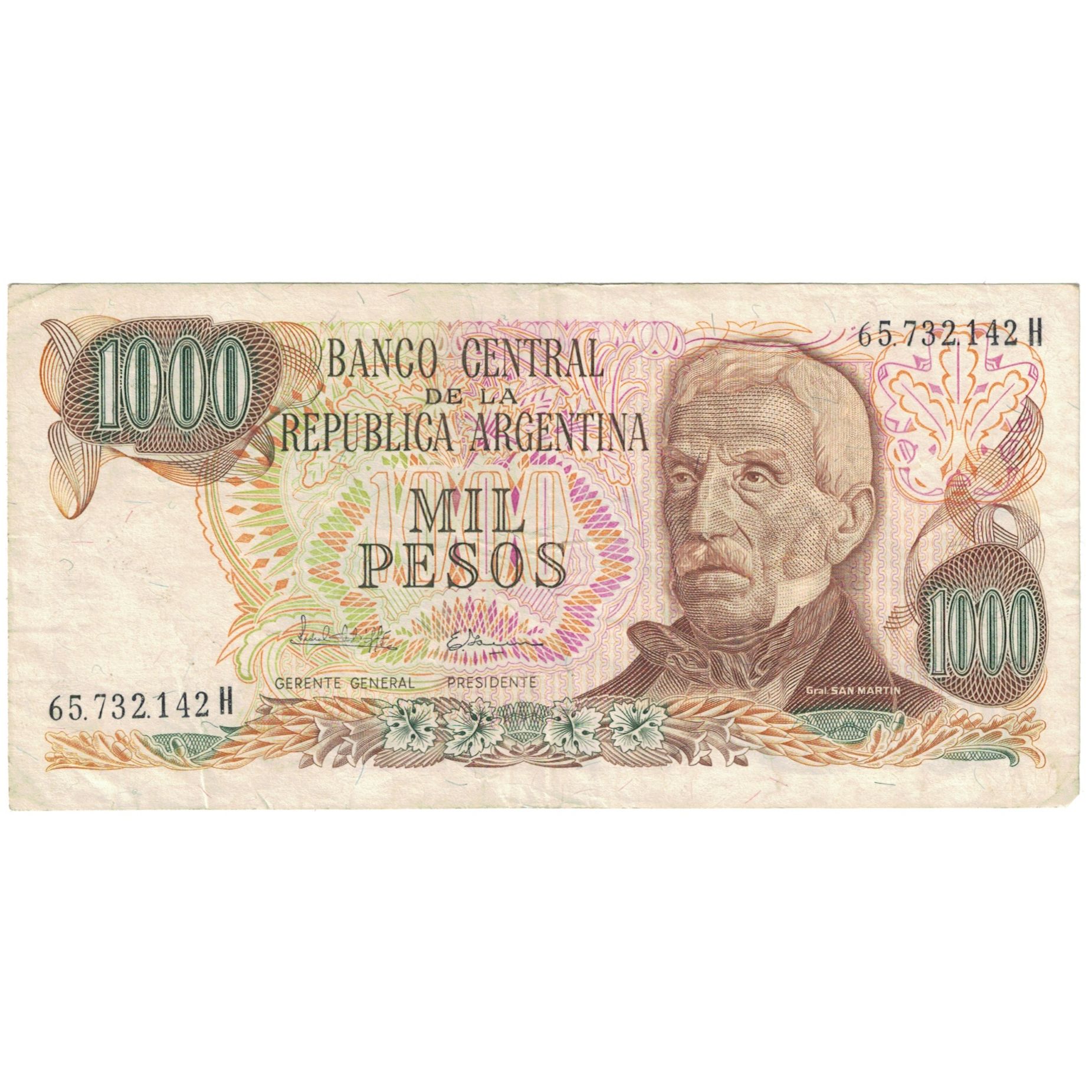 Billete, 1000 Pesos, Argentina, KM:304c, BC